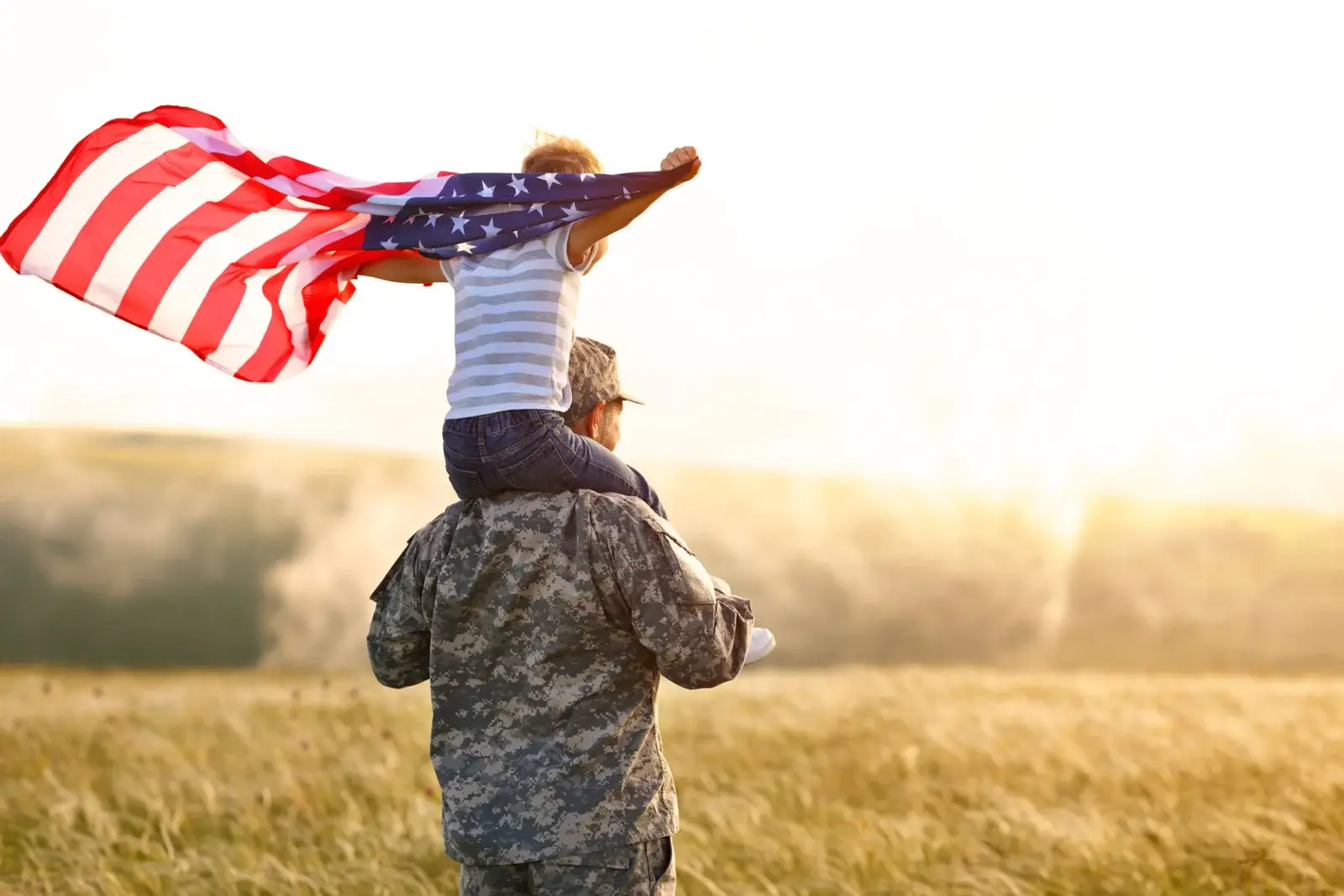Military family at their new home